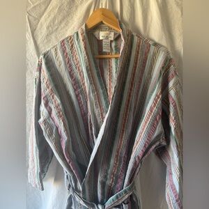Vintage Bill Blass Men's Striped Cotton Robe in Multicolor #sleepwear